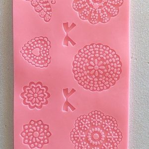 Molde de Renda com Flores e Borboletas, em Silicone