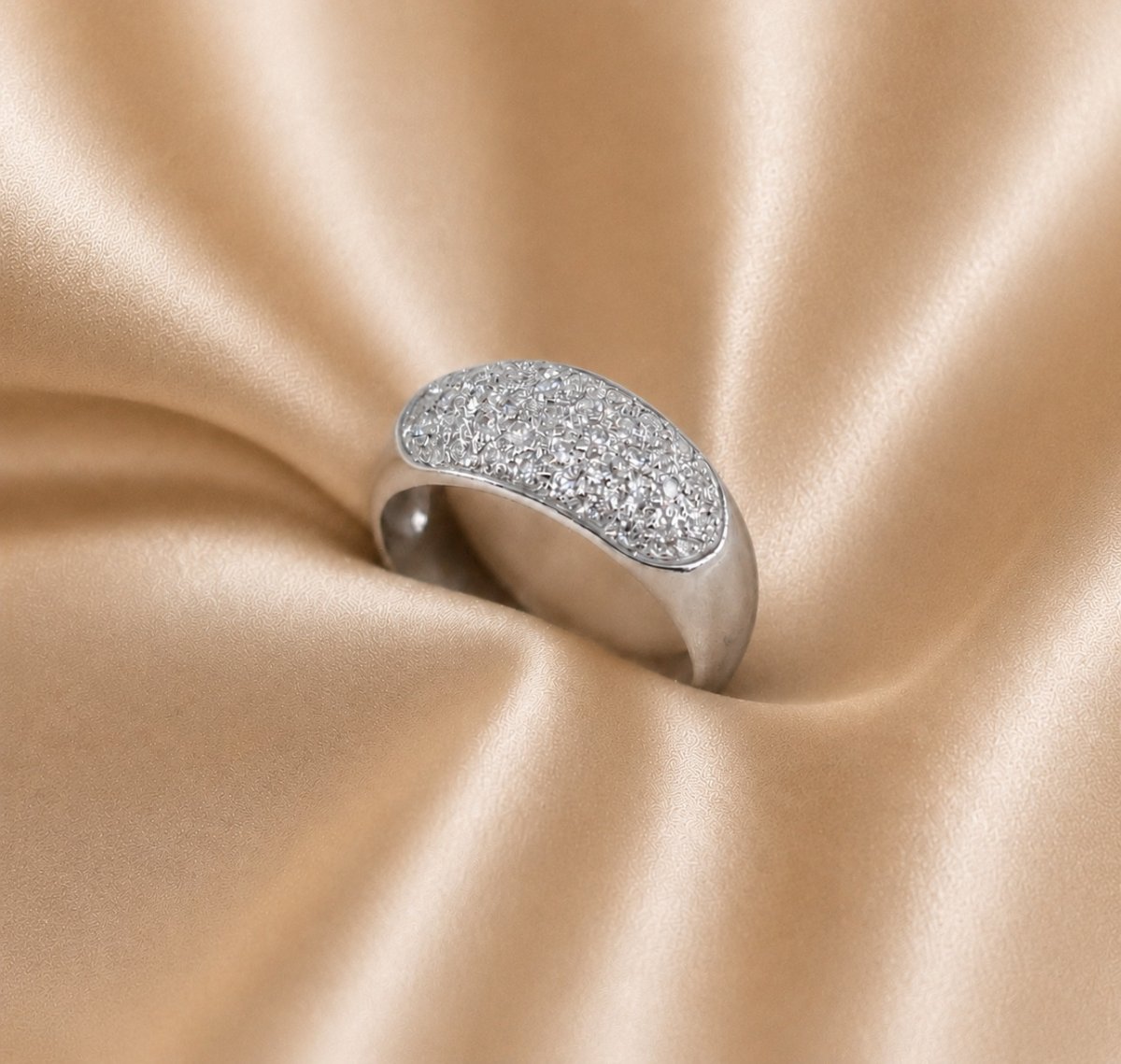 Anel Zircónias Ouro Branco 19,2Kt - Image 2