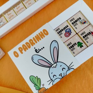 Caixinha 4 mini Chocolates “O Padrinho é…”