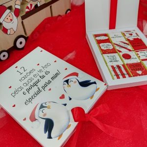 Caixinha de 12 mini chocolates “Pinguins”
