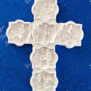 Cruz Trabalhada com a Vida de Cristo