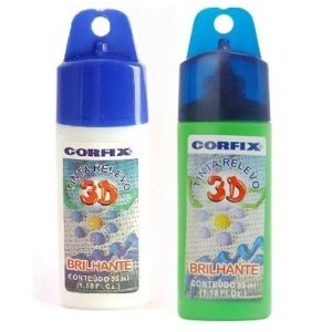 Tinta 3D de Relevo Brilhante, para Tecidos