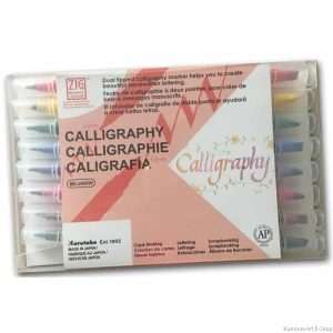 Pack de 8 Canetas com Dupla Ponta Calligraphy